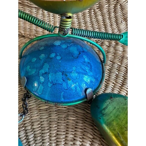 Colorful Metal Frog Figurine with Bell Feet - Picture 5 of 10